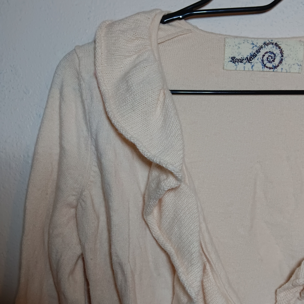 Cream Ruffled Wrap Ballet Top - Picture 4 of 5